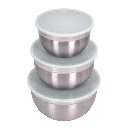 3 Pc Large Stainless Steel Bowl Set - 3, 5 & 8 Qt