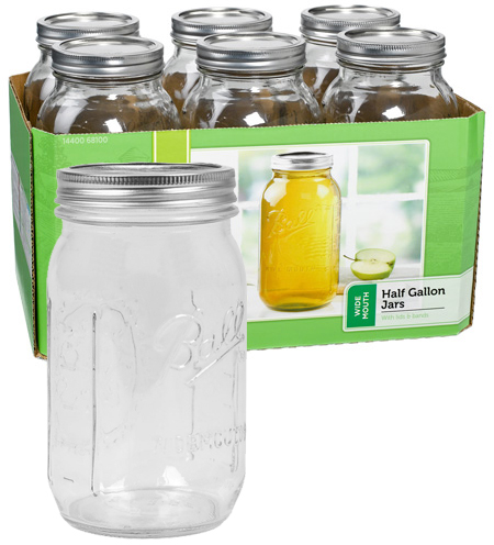 Jars - Wide Mouth 1/2 Gallon - Case of 6 - Click Image to Close