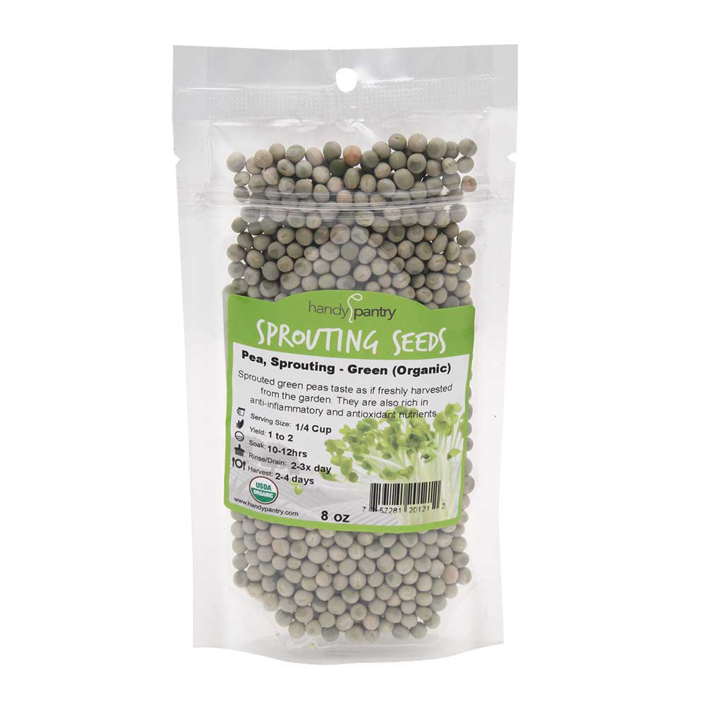 Green Pea Sprouting Seeds - 8oz - Click Image to Close