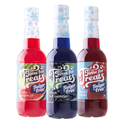 3-Pack Time For Treats SUGAR FREE Syrup - Cherry, Blue Raspberry, Watermelon