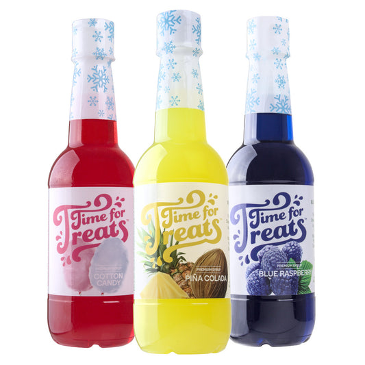 3-Pack Time For Treats Syrup - Cotton Candy, Blue Raspberry, Piña Colada