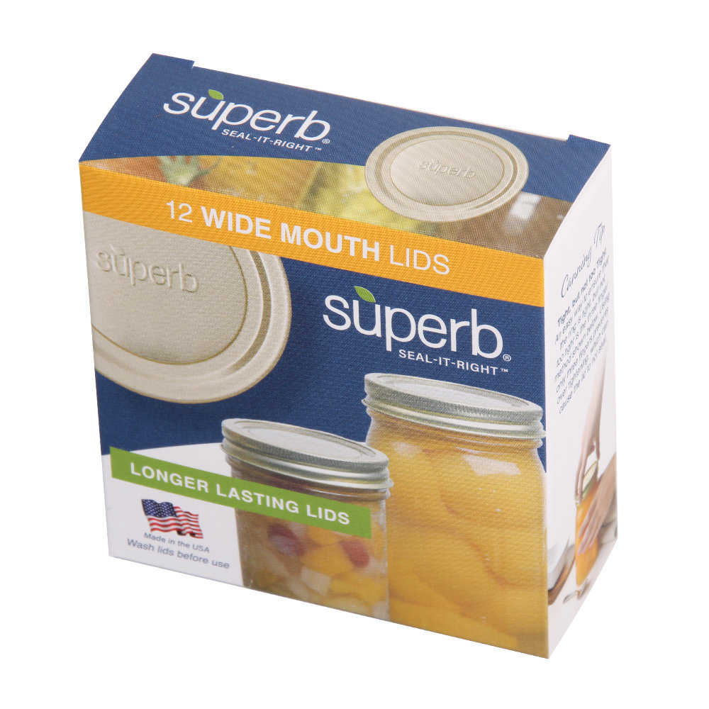 SUPERB - Wide Mouth Lids - Box of 12