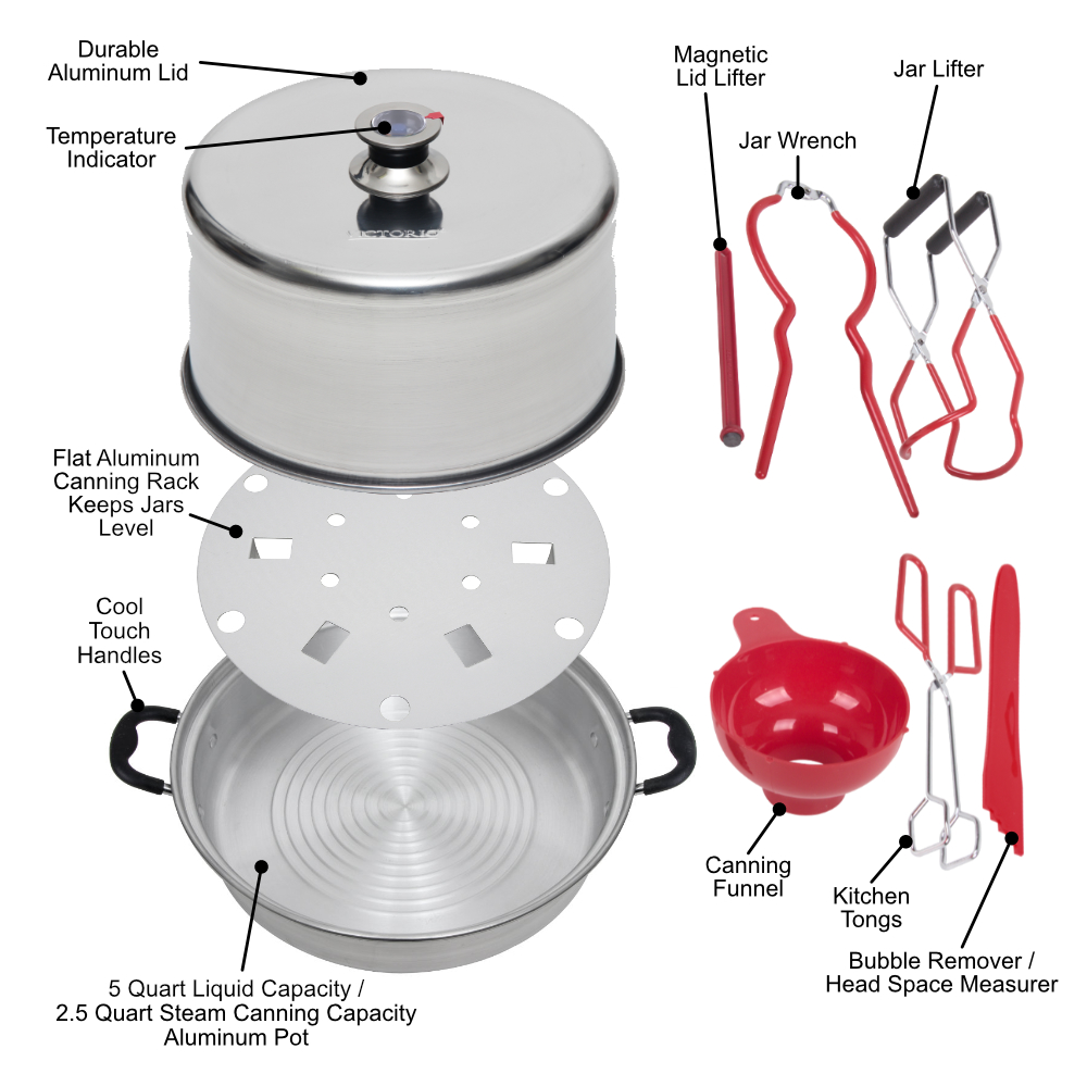 Aluminum Steam Canner Kit with Canning Tools